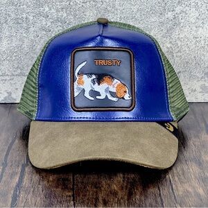 Goorin Bros Trucker Hats Exclusive ‘TRUSTY’ Hound dog Animal Patch Snap Cap New